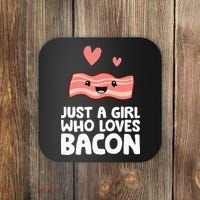 Just A Girl Who Loves Bacon Coaster thumb 0
