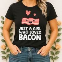 Just A Girl Who Loves Bacon Women's T-Shirt thumb 2