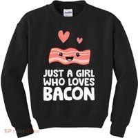 Just A Girl Who Loves Bacon Kids Sweatshirt thumb 0