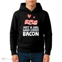 Just A Girl Who Loves Bacon Kids Hoodie thumb 4