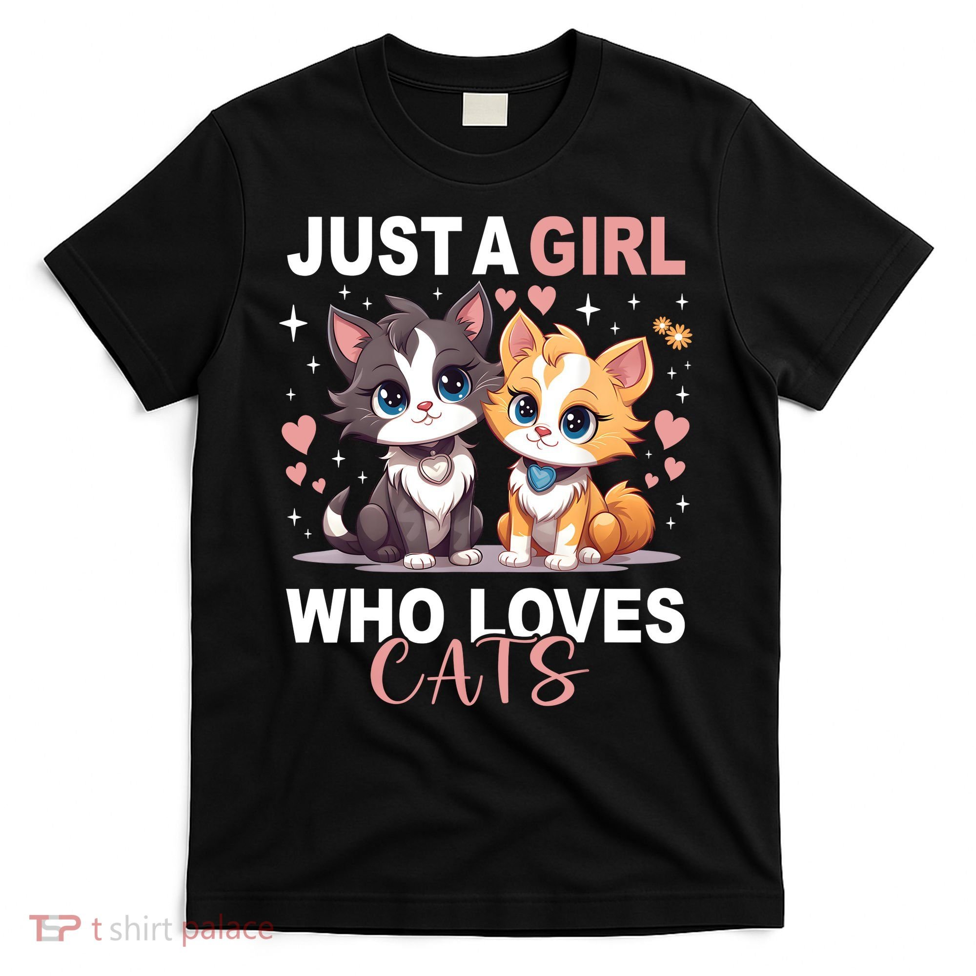 Just A Girl Who Loves Cats Cute Cat Lover T-Shirt
