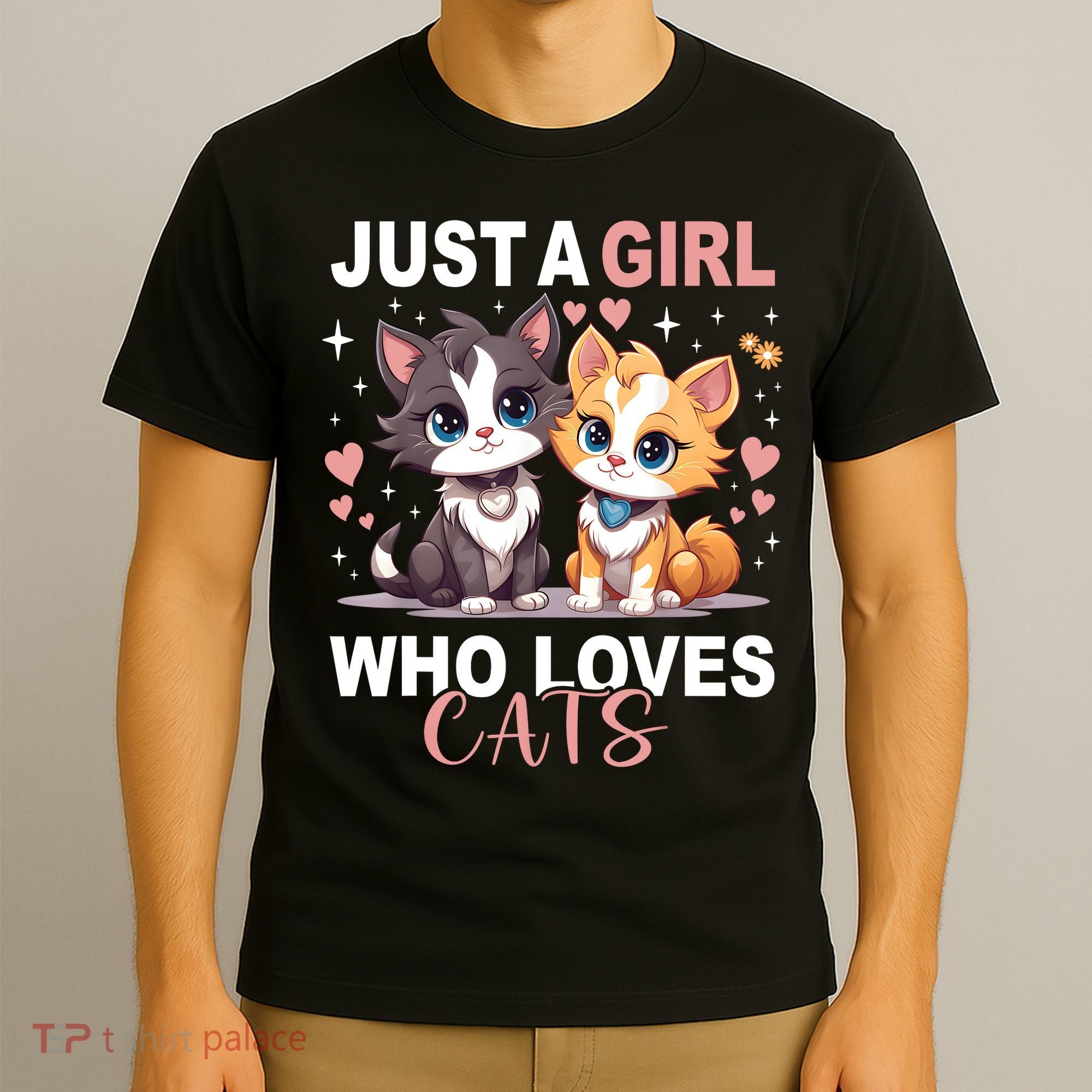 Just A Girl Who Loves Cats Cute Cat Lover T-Shirt