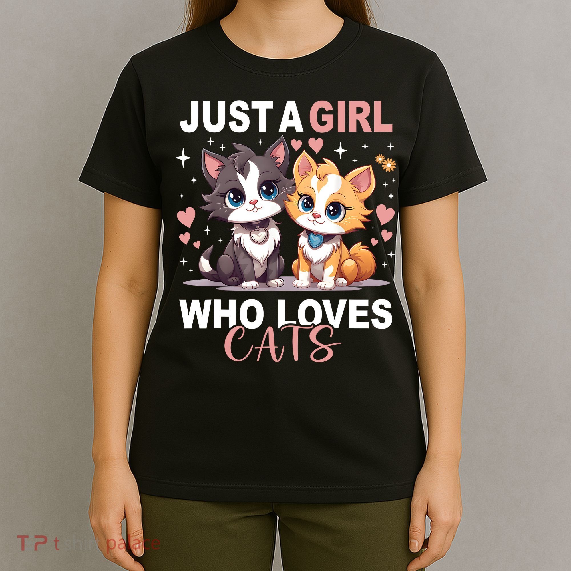 Just A Girl Who Loves Cats Cute Cat Lover T-Shirt