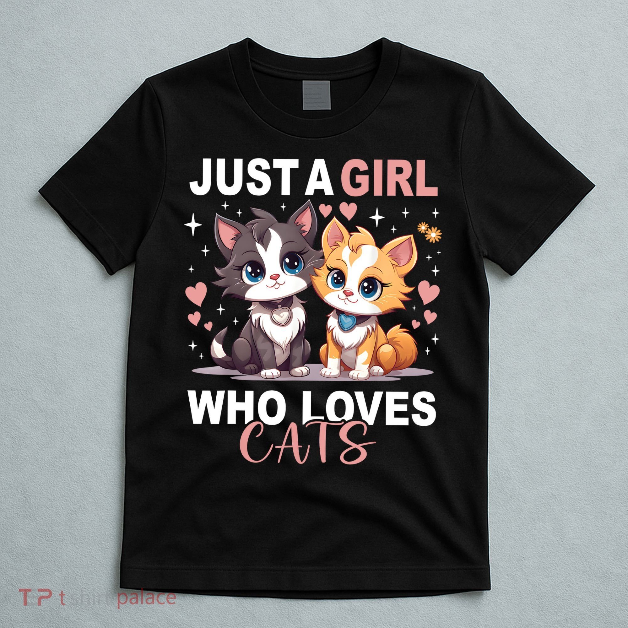 Just A Girl Who Loves Cats Cute Cat Lover T-Shirt