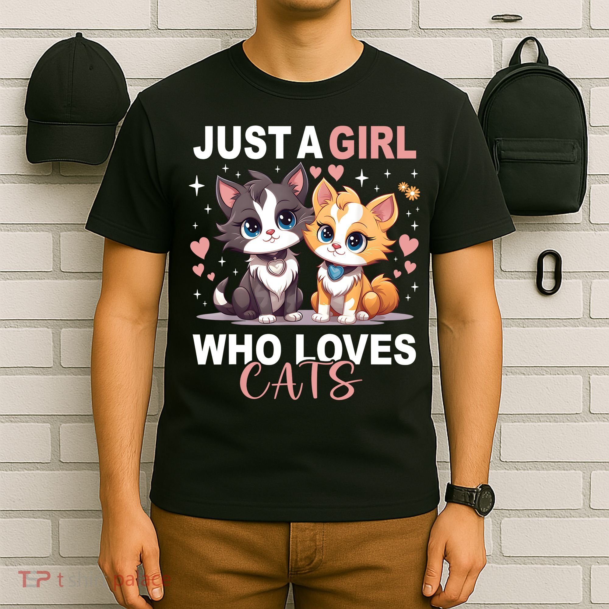 Just A Girl Who Loves Cats Cute Cat Lover T-Shirt