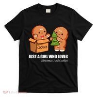 Just A Girl Who Loves Christmas And Cookies T-Shirt thumb 0