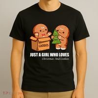 Just A Girl Who Loves Christmas And Cookies T-Shirt thumb 3