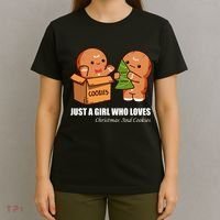 Just A Girl Who Loves Christmas And Cookies T-Shirt thumb 4