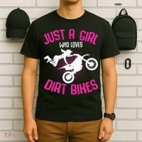 Just A Girl Who Loves Dirt Bikes Motocross Dirt Biking T-Shirt thumb 6