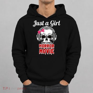 Just A Girl Who Loves Horror Movie Halloween Scary Ghost Hoodie