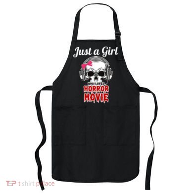 Just A Girl Who Loves Horror Movie Halloween Scary Ghost Apron