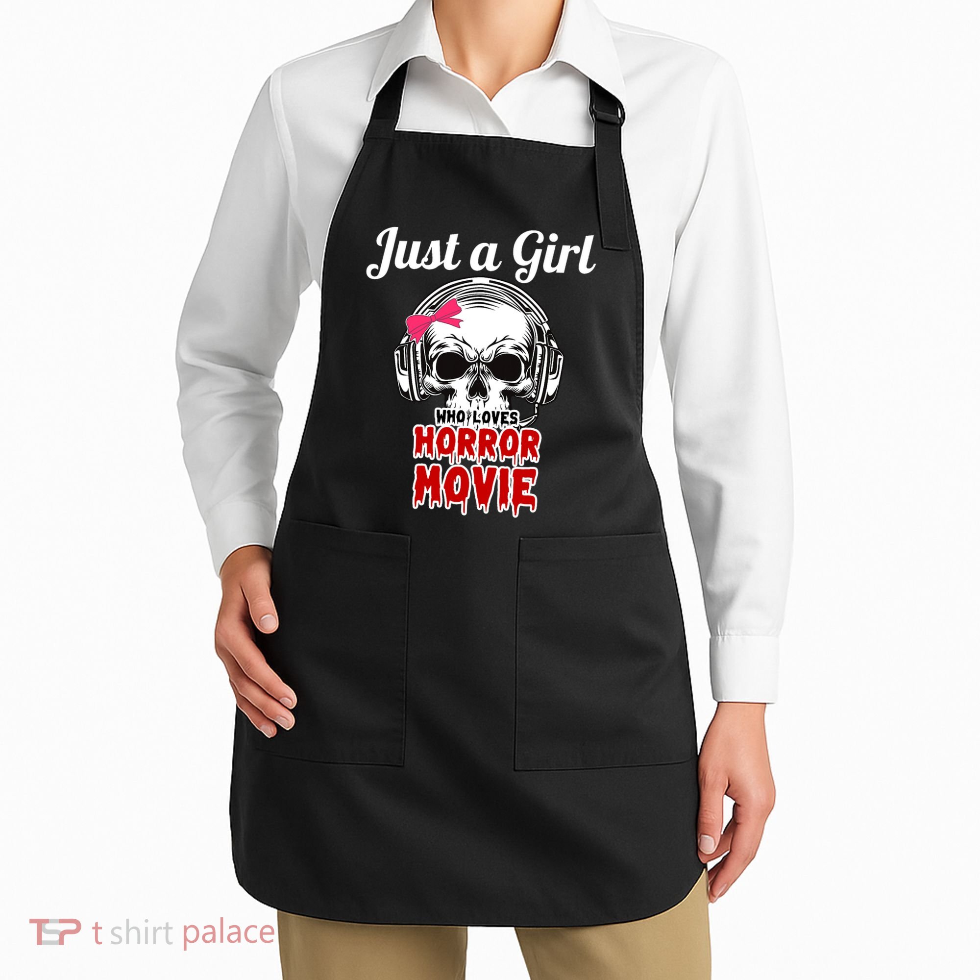 Just A Girl Who Loves Horror Movie Halloween Scary Ghost Apron