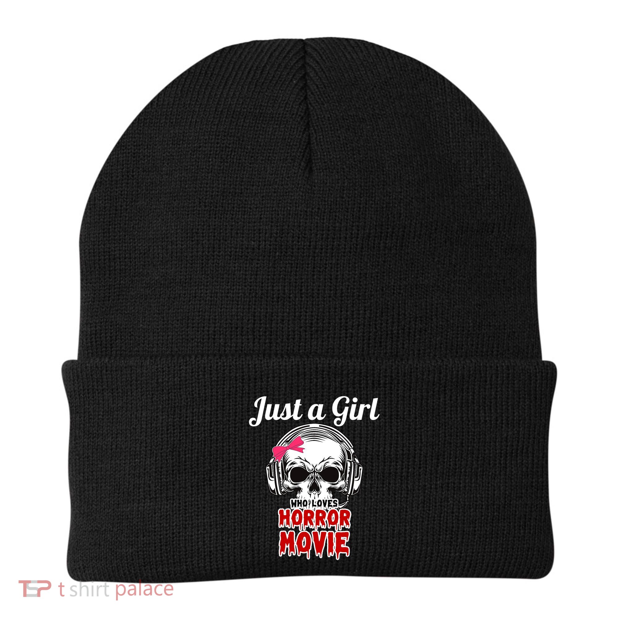 Just A Girl Who Loves Horror Movie Halloween Scary Ghost Beanie