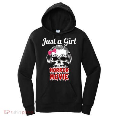 Just A Girl Who Loves Horror Movie Halloween Scary Ghost Women's Hoodie