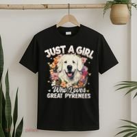Just A Girl Who Loves Great Pyrenees Dog Floral Women T-Shirt thumb 2