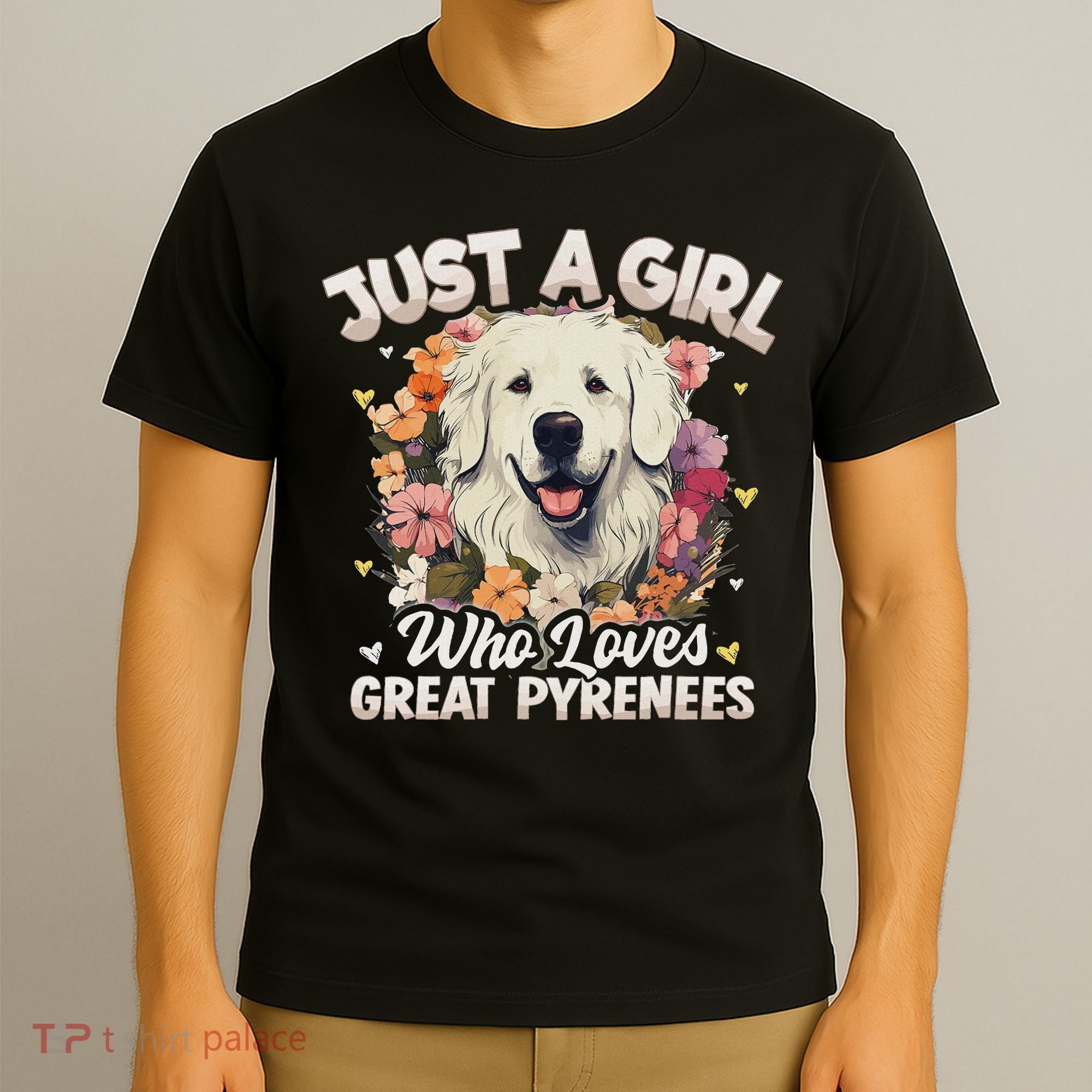 Just A Girl Who Loves Great Pyrenees Dog Floral Women T-Shirt