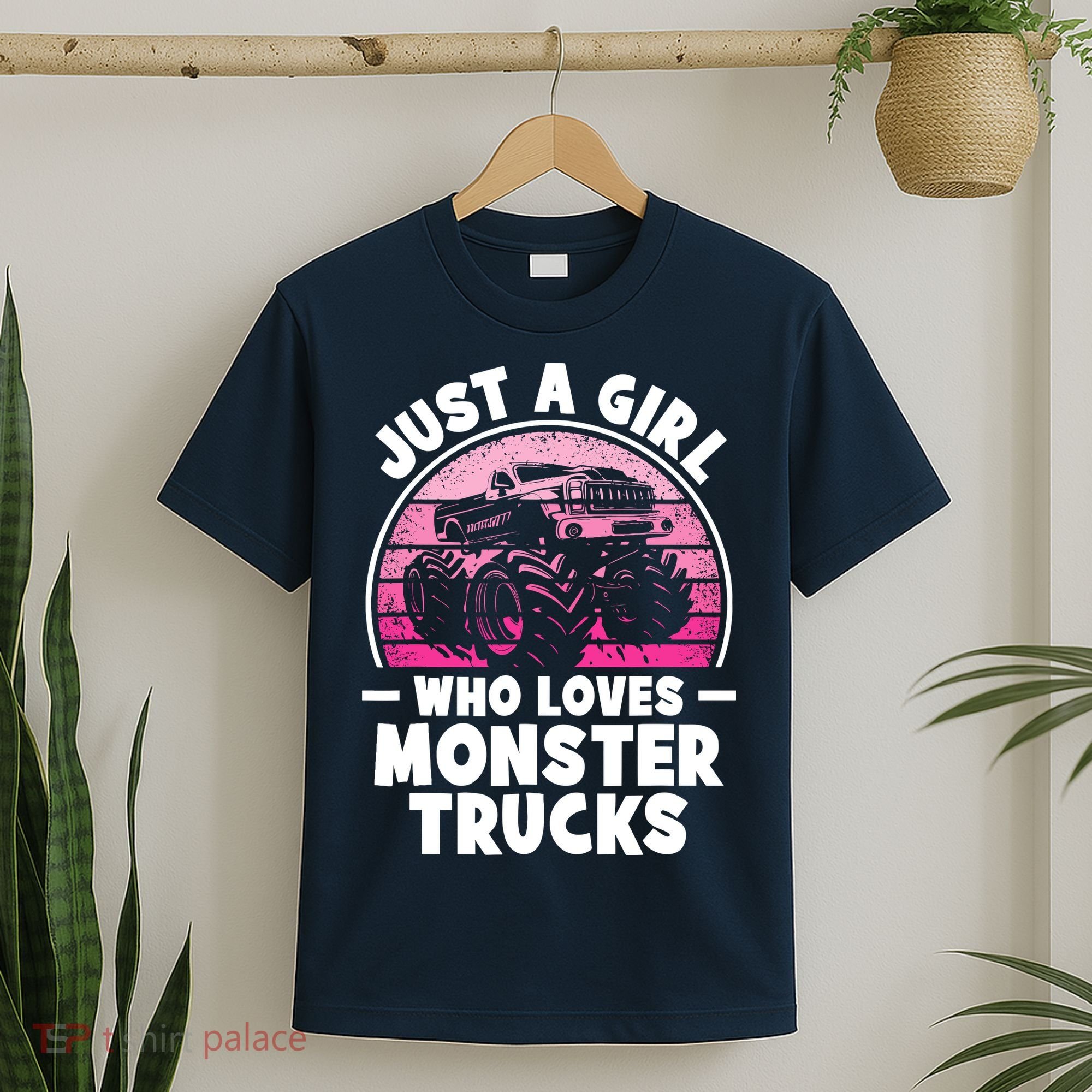 Just A Girl Who Loves Monster Trucks Funny Monster Truck T-Shirt