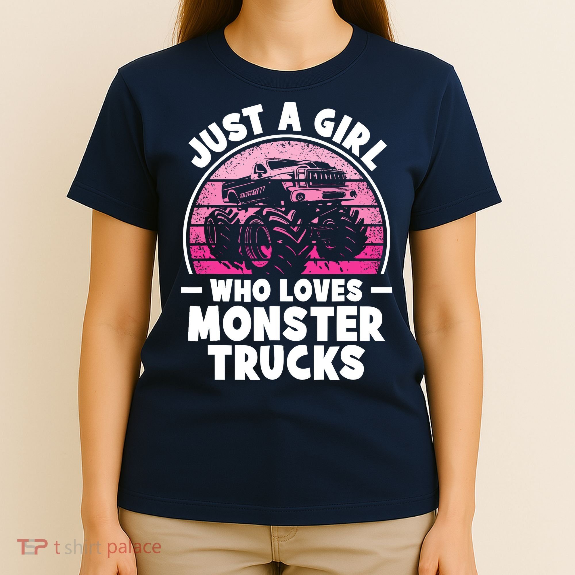 Just A Girl Who Loves Monster Trucks Funny Monster Truck T-Shirt