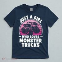Just A Girl Who Loves Monster Trucks Funny Monster Truck T-Shirt thumb 5