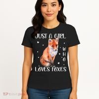 Just A Girl Who Loves Foxes Women's T-Shirt thumb 4
