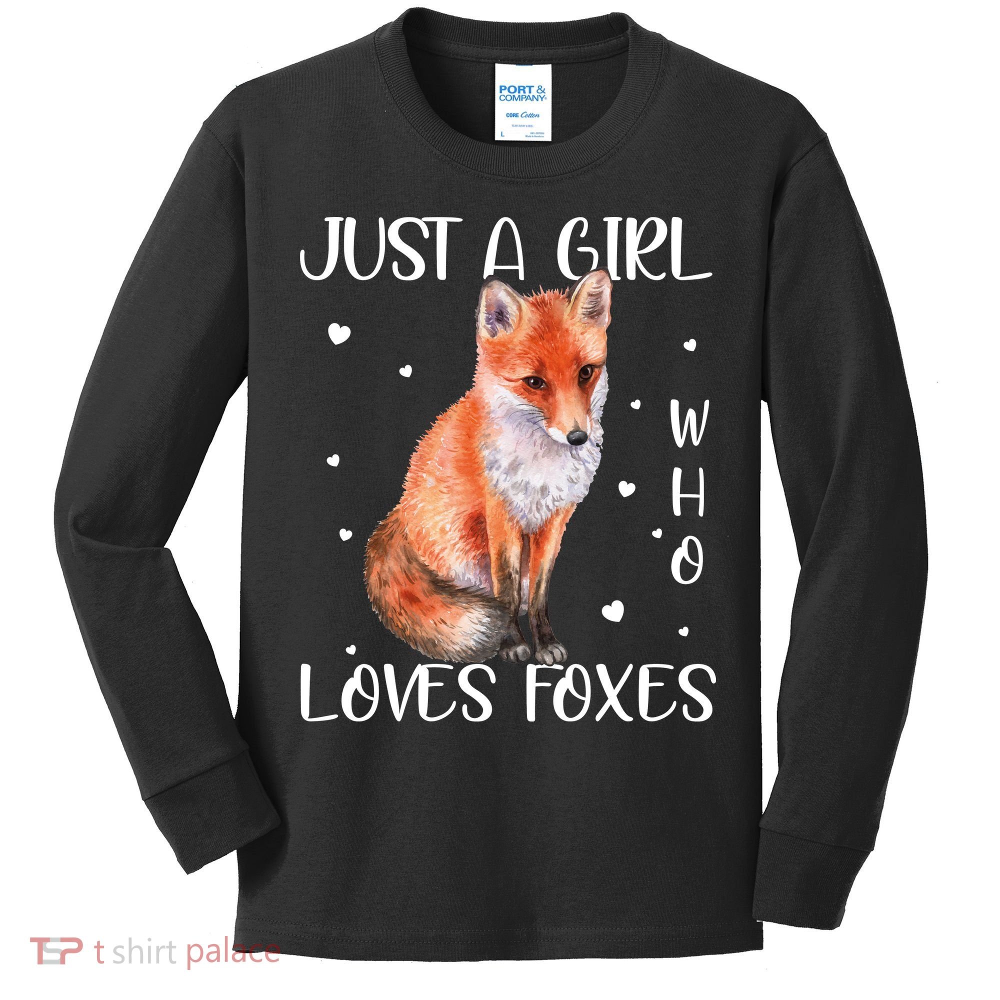 Just A Girl Who Loves Foxes Kids Long Sleeve Shirt