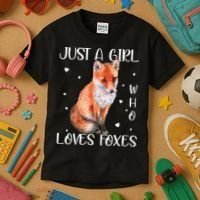 Just A Girl Who Loves Foxes Kids T-Shirt thumb 3