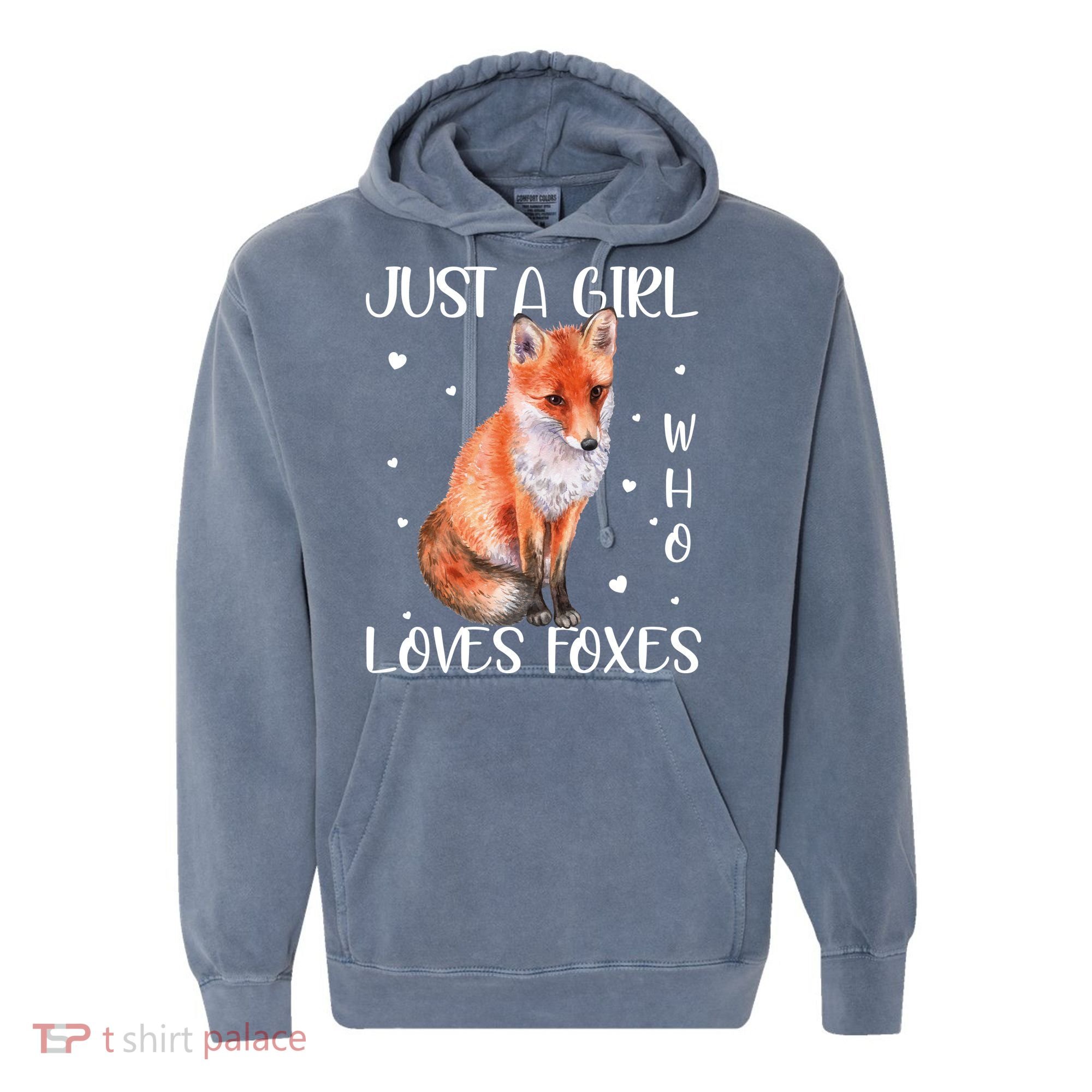 Just A Girl Who Loves Foxes Comfort Colors Garment-Dyed Hooded Sweatshirt