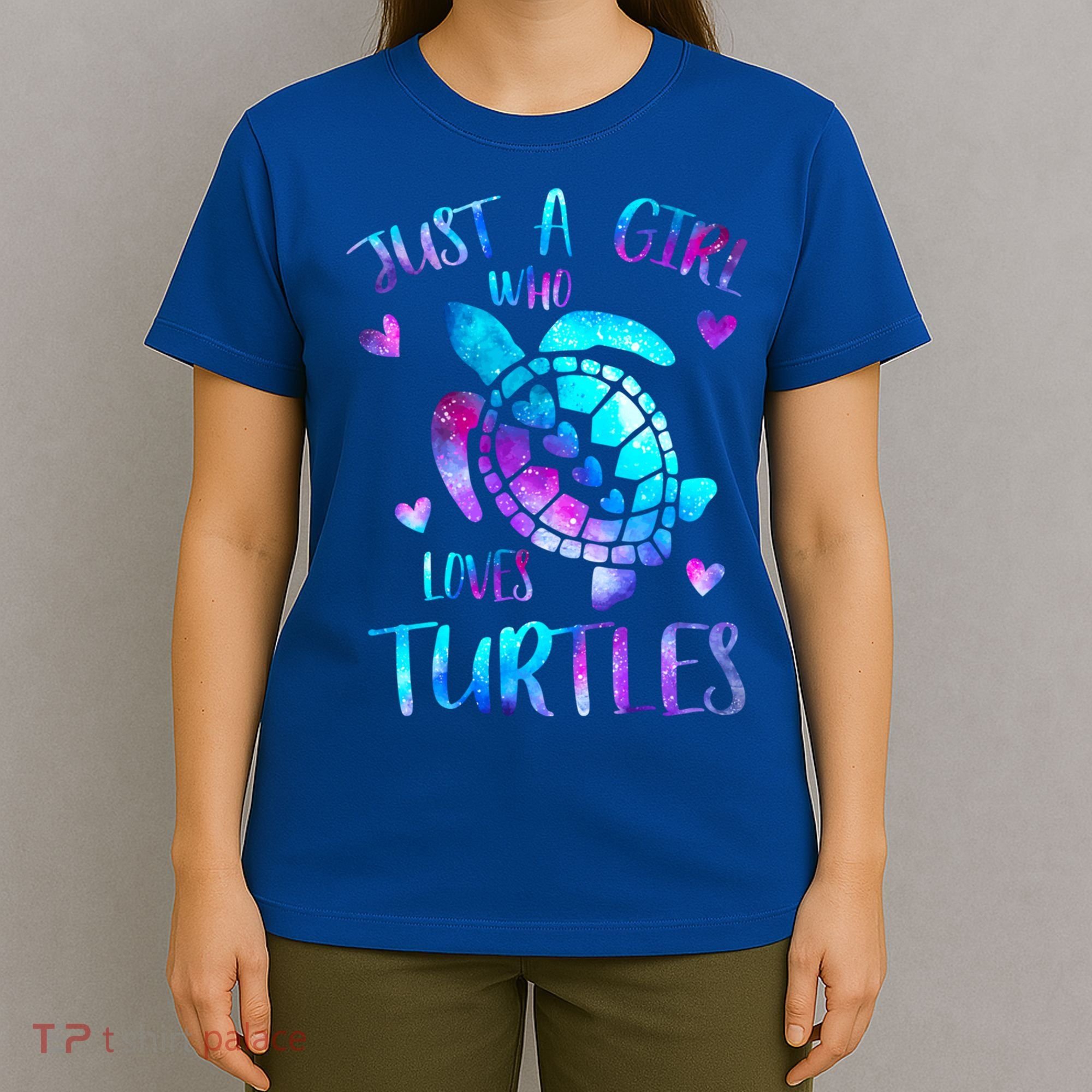 Just A Girl Who Loves Turtles Galaxy Space Sea Turtle Lover Meaningful Gift T-Shirt