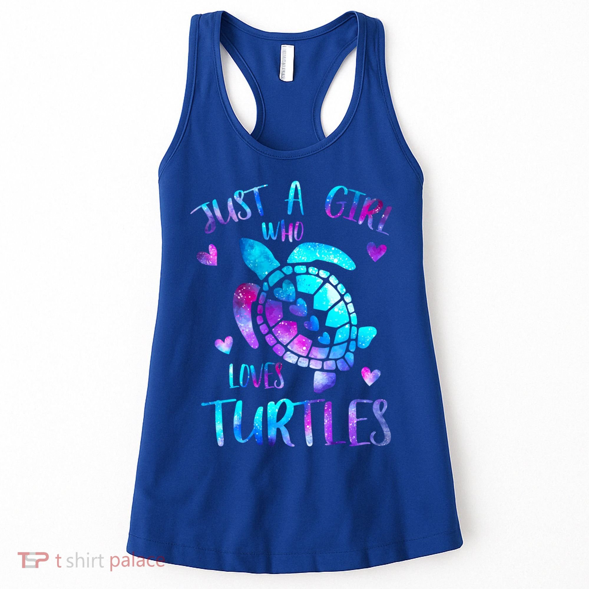 Just A Girl Who Loves Turtles Galaxy Space Sea Turtle Lover Meaningful Gift Women's Tank Top