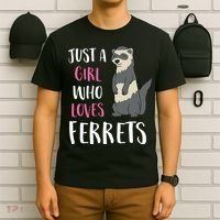 Just A Girl Who Loves Ferrets Hoodie T-Shirt thumb 6