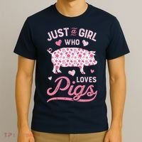 Just A Girl Who Loves Pigs Funny Pig Lover T-Shirt thumb 3