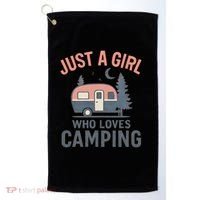 Just a Girl Who Loves Camping Golf Towel thumb 0