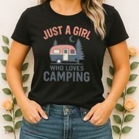 Just a Girl Who Loves Camping Women's T-Shirt thumb 2