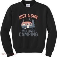 Just a Girl Who Loves Camping Kids Sweatshirt thumb 0