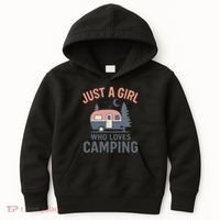 Just a Girl Who Loves Camping Kids Hoodie thumb 0