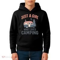 Just a Girl Who Loves Camping Kids Hoodie thumb 4