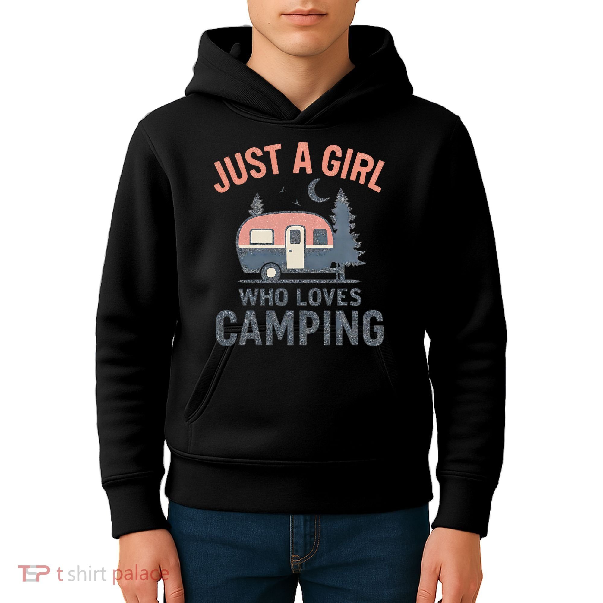 Just a Girl Who Loves Camping Kids Hoodie