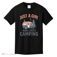 Just a Girl Who Loves Camping Kids T-Shirt thumb 0