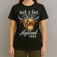 Just A Girl Who Loves Scottish Highland Cows T-Shirt thumb 4