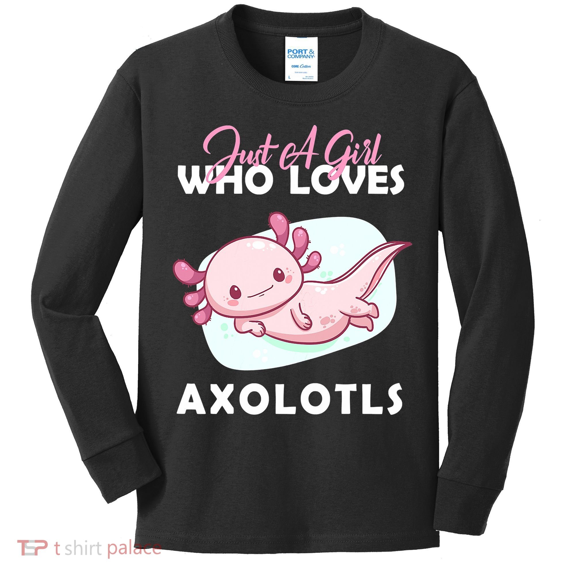 Just A Girl Who Loves Axolotl Kids Long Sleeve Shirt
