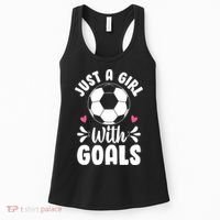 Just A Girl With Goals Funny Soccer Women's Tank Top thumb 0