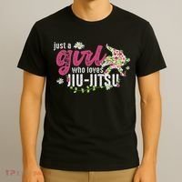 Just A Girl Who Loves Jiu Jitsu Jiu Jitsu Fighter T-Shirt thumb 3