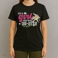 Just A Girl Who Loves Jiu Jitsu Jiu Jitsu Fighter T-Shirt thumb 4