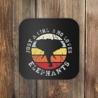 Just A Girl Who Loves Elephants Elephant Coaster thumb 0