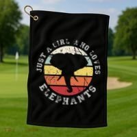Just A Girl Who Loves Elephants Elephant Golf Towel thumb 1