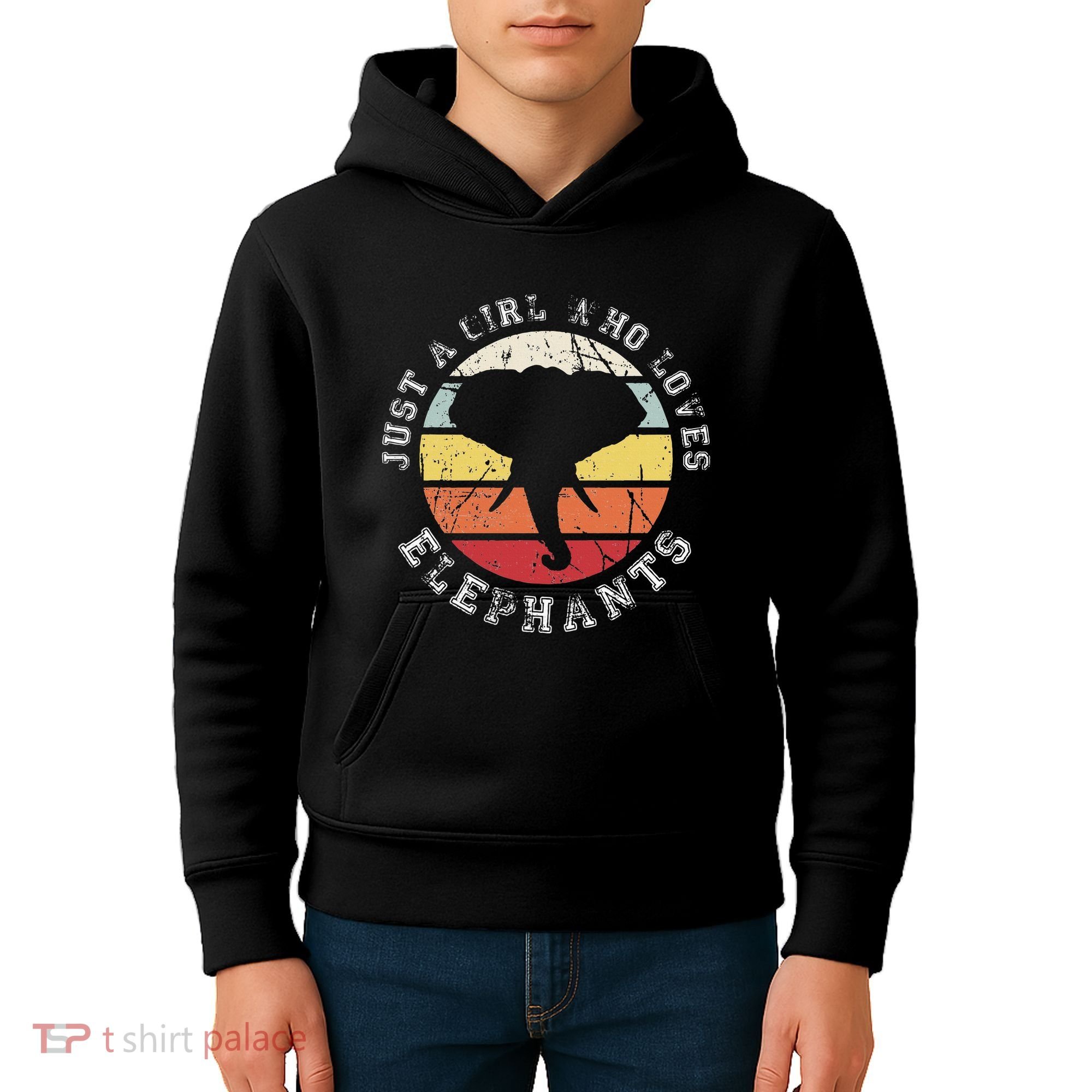 Just A Girl Who Loves Elephants Elephant Kids Hoodie