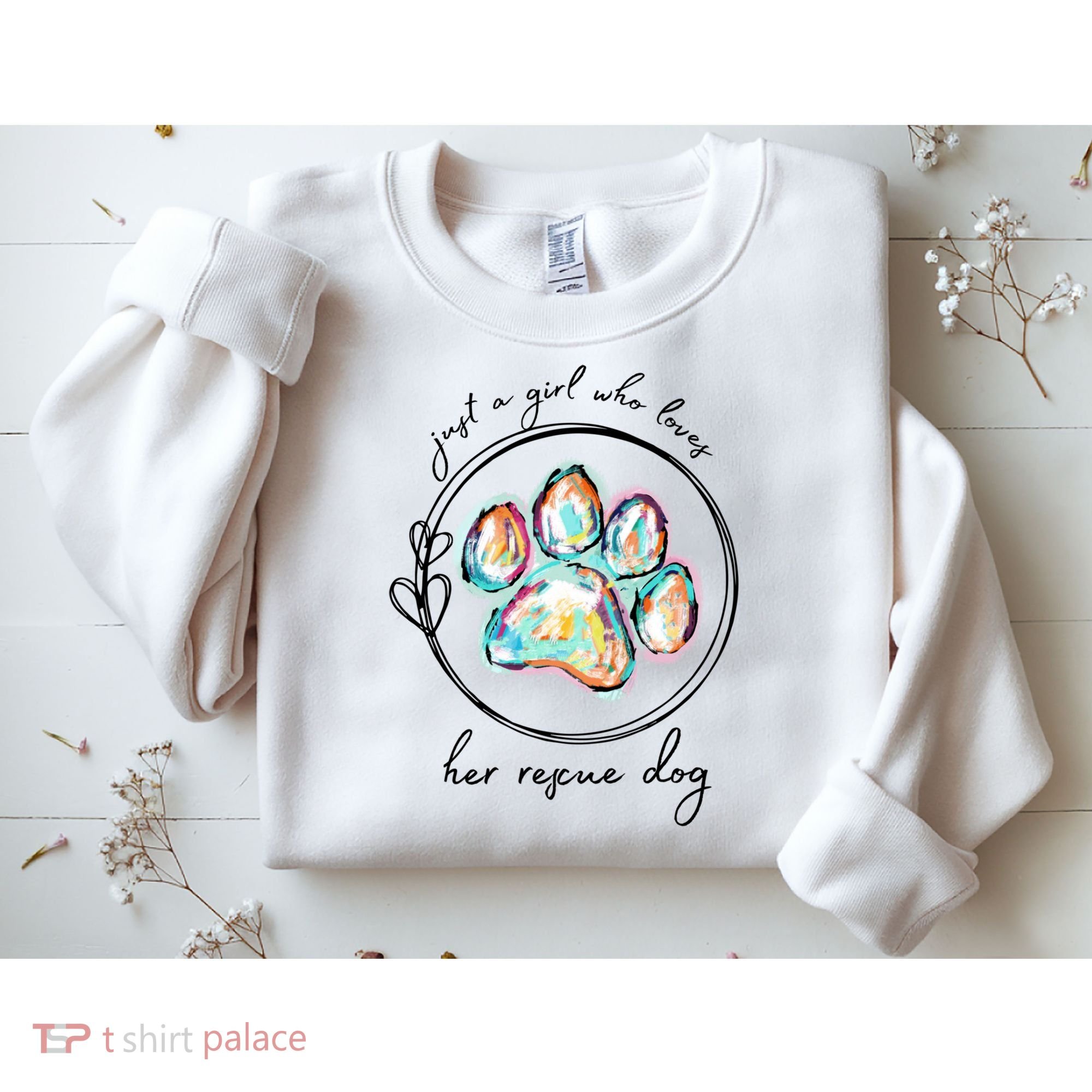Just A Girl Who Loves Her Rescue Dog Gift Sweatshirt