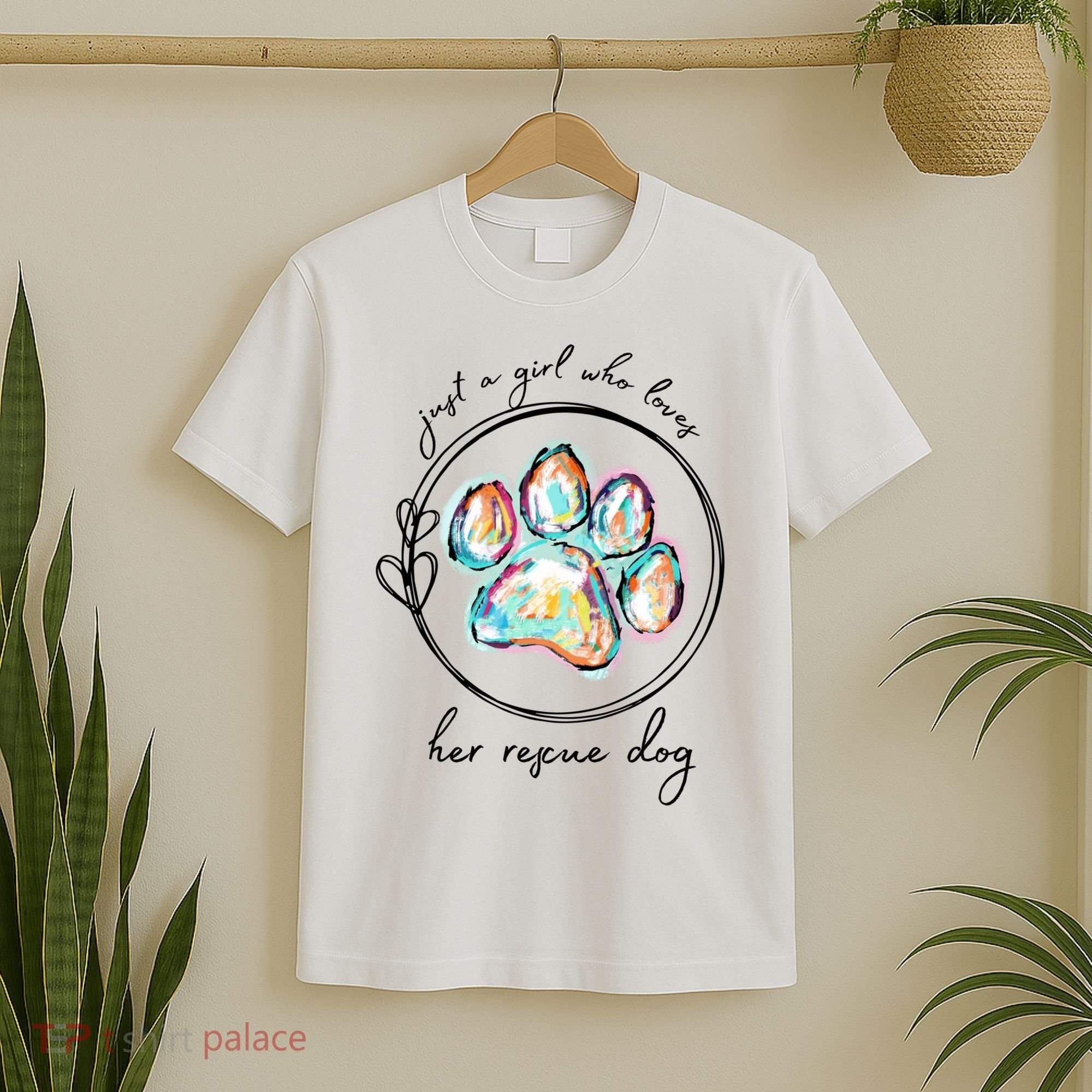 Just A Girl Who Loves Her Rescue Dog Gift T-Shirt