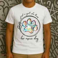 Just A Girl Who Loves Her Rescue Dog Gift T-Shirt thumb 3