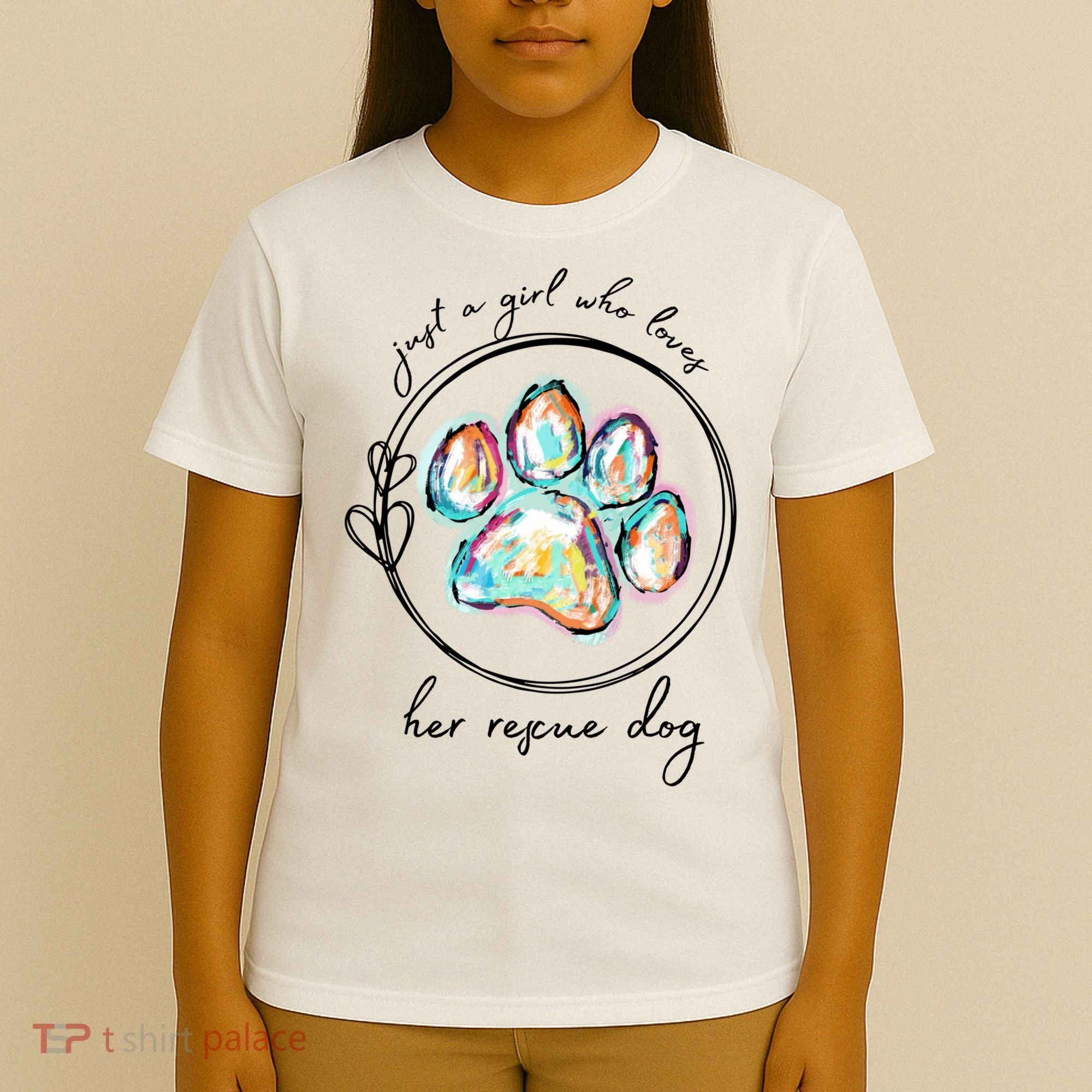 Just A Girl Who Loves Her Rescue Dog Gift T-Shirt